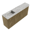 Mondiaz JOYA-DLUX Meuble de salle de bains - 101,6cm - arrondi droit couleur Dusk - Vasque FAYE position Gauche 1 trou de robinet couleur Glace. SW1423188