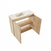 MONDIAZ TURE-DLUX Meuble toilette - 60cm - Washed Oak - EDEN - vasque Ostra - position gauche - 1 trou de robinet SW1105141