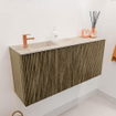 Mondiaz JOYA-DLUX 90cm meuble de salle de bains - couleur Dusk - Vasque FAYE position Gauche 1 trou de robinet couleur Frappe. SW1423055