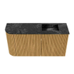 Mondiaz JOYA-DLUX Meuble de toilette 81,6cm - arrondi gauche couleur Chêne - Vasque FAYE position Droite Sans trou de robinet couleur Lava SW1422091