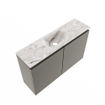 MONDIAZ TURE-DLUX 80cm toiletmeubel Smoke. EDEN wastafel Glace positie midden. Zonder kraangat. SW1103551