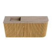 Mondiaz JOYA-DLUX Meuble de toilette 91,6cm - arrondi droit couleur Chêne - Lavabo FAYE position Gauche Sans trou de robinet couleur Saba SW1424210