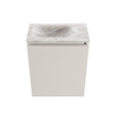 MONDIAZ TURE-DLUX Meuble toilette - 40cm - Linen - EDEN - vasque Glace - position gauche - sans trou de robinet SW1103357