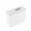 MONDIAZ TURE-DLUX Meuble toilette - 60cm - Talc - EDEN - vasque Ostra - position droite - 1 trou de robinet SW1104651