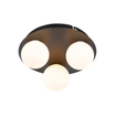 QAZQA Cederic plafonnier de salle de bains - 23x23x10,3 cm - 3 lumières - rond - noir mat SW1187239