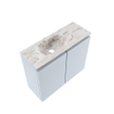 MONDIAZ TURE-DLUX Meuble toilette - 60cm - Clay - EDEN - vasque Glace - position gauche - 1 trou de robinet SW1103224