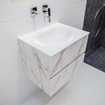 Mondiaz VICA ensemble de meuble de salle de bain - 60cm - meuble sous-vasque carrara - 2 tiroirs - lavabo moon milieu - sans trou de robinet version XL 60cm de haut SW1090271