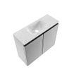MONDIAZ TURE-DLUX Meuble de WC 60cm Plata. Lavabo EDEN Opalo position centrale. Avec 1 trou de robinet. SW1104468