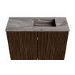 Mondiaz JOYA-DLUX 60cm toiletmeubel - kleur Walnut - Wastafel FAYE positie Rechts Zonder kraangat kleur Sombra. SW1424724