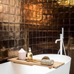 Terravito Viondo carreau mural - 13x13cm - 10mm - Carré - Or brillant SW522636