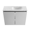 MONDIAZ TURE-DLUX Meuble WC 60cm Plata. Lavabo EDEN Opalo position droite. Sans trou de robinet. SW1104475