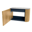 Mondiaz JOYA-DLUX Meuble de salle de bains - 61,6cm - arrondi droit couleur Chêne - Vasque FAYE position Gauche 1 trou de robinet couleur Glace. SW1422013