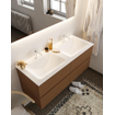 MONDIAZ VICA Ensemble de meuble salle de bain - 120cm - 4 tiroirs - lavabo Cloud double - 2 trous de robinet - solid surface rouille SW411223
