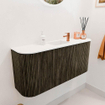 Mondiaz JOYA 93.2cm toiletmeubel - ronding links en rechts kleur Shadow - Wastafel FAYE positie Midden 1 kraangat kleur Talc. SW1421462