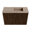 Mondiaz JOYA-DLUX 60cm meuble de toilette - couleur Walnut - Vasque FAYE position Droite Sans trou de robinet couleur Saba. SW1424638