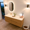 Mondiaz CIRO-DLUX Badkamermeubelset - 150x45x50cm - Solid surface wastafel Ostra - 1 wasbak Links - 1 kraangat - 4 lades - Oak SW1530919