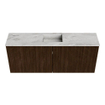Mondiaz JOYA-DLUX 100cm meuble de toilette - couleur Walnut - Vasque FAYE position Milieu Sans trou de robinet couleur Glace. SW1422369