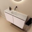 MONDIAZ TURE-DLUX Meuble toilette - 80cm - Rosee - EDEN - vasque Opalo - position centrale - sans trou de robinet SW1104526