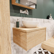 Mondiaz LUSH Meuble salle de bains avec 1 tiroir lavabo BARCO 60x30x45cm Centre sans trou de robinet Washed oak SW409544