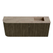 Mondiaz JOYA-DLUX 101.6cm meuble de salle de bains - arrondi gauche couleur Shadow - Vasque FAYE position Droite 1 trou de robinet couleur Arena. SW1424832