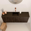 Mondiaz JOYA 100cm meuble de salle de bains - couleur Walnut - Vasque FAYE position Milieu Sans trou de robinet couleur Urban SW1421370