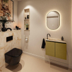 MONDIAZ TURE-DLUX Meuble toilette - 60cm - Oro - EDEN - vasque Frappe - position gauche - 1 trou de robinet SW1102884