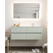 Mondiaz VICA ensemble de meuble de salle de bain - 120cm - meuble sous lavabo greey - 4 tiroirs - lavabo cloud droite - 1 trou de robinet - miroir LED - version XL 60cm de haut SW1098202