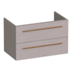 BRAUER Trust wastafelonderkast 80 excl. opbouwgrepen 2 softclose lades en 1 sifon uitsparing - Timber Greige SW1204058