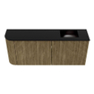 Mondiaz JOYA 101.6cm meuble de toilette - arrondi gauche couleur Dusk - Vasque FAYE position Droite Sans trou de robinet couleur Urban SW1421678