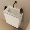 MONDIAZ TURE-DLUX Meuble de toilettes 40cm Talc. EDEN lavabo Opalo position milieu. Sans trou de robinet. SW1104133
