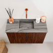 Mondiaz JOYA-DLUX Meuble de toilette 60cm - couleur Ruby - Lavabo FAYE position Milieu Sans trou de robinet couleur Sombra. SW1425651
