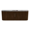 Mondiaz JOYA-DLUX 113.2cm toiletmeubel - ronding links en rechts kleur Walnut - Wastafel FAYE positie Midden 1 kraangat kleur Sombra. SW1424766