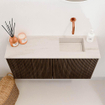 Mondiaz JOYA-DLUX 80cm toiletmeubel - kleur Walnut - Wastafel FAYE positie Rechts Zonder kraangat kleur Meli. SW1424409