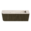 Mondiaz JOYA-DLUX Meuble de salle de bains 111,6cm - arrondi gauche couleur Shadow - Vasque FAYE position Droite Sans trou de robinet couleur Nata SW1424997