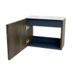 Mondiaz JOYA 50cm toiletmeubel - kleur Shadow - Wastafel FAYE positie Links Zonder kraangat kleur Talc. SW1421392