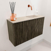Mondiaz JOYA-DLUX 70cm meuble de salle de bains - couleur Shadow - Vasque FAYE position Droite Sans trou de robinet couleur Frappe. SW1422694