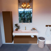 Mondiaz ALAN-DLUX Ensemble de meuble - 120cm - meuble Rust mat - 1 tiroir - Lavabo Cloud Ostra suspendu - vasque Centre - 1 trou de robinet SW807684