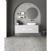 EnergieKer Medley - Carrelage Terrazzo et mural - 60x60cm - rectifié - Blanc mat SW997388