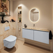 MONDIAZ TURE-DLUX Meuble toilette - 120cm - Clay - EDEN - vasque Frappe - position centrale - sans trou de robinet SW1102710