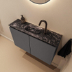 MONDIAZ TURE-DLUX Meuble de toilettes 80 cm Dark Grey. Lavabo EDEN Lava position milieu. Avec 1 trou de robinet. SW1103743