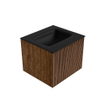 MONDIAZ KURVE 50cm Meuble salle de bain - couleur Walnut - 1 tiroir - vasque GRUNNE centre - 1 trou de robinet - Urban SW1138457