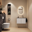 MONDIAZ TURE-DLUX Meuble toilette - 80cm - Linen - EDEN - vasque Lava - position centrale - 1 trou de robinet SW1103865