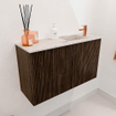 Mondiaz JOYA-DLUX 70cm meuble de salle de bains - couleur Walnut - Vasque FAYE position Droite 1 trou de robinet couleur Nata. SW1424482