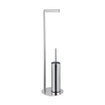 Fortifura Calvi porte-rouleau de toilette sur pied avec brosse de toilette - avec crochet pour serviette - chrome SW1390027