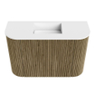 Mondiaz JOYA 63.2cm toiletmeubel - ronding links en rechts kleur Dusk - Wastafel FAYE positie Midden Zonder kraangat kleur Talc. SW1421606
