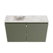 MONDIAZ TURE-DLUX Meuble WC 80 cm Army. Lavabo EDEN Glace position gauche. Sans trou de robinet. SW1103152