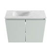 MONDIAZ TURE-DLUX Meuble toilette - 60cm - Greey - EDEN - vasque Opalo - position gauche - 1 trou de robinet SW1104311