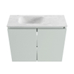 MONDIAZ TURE-DLUX meuble WC 60cm Greey. EDEN lavabo Opalo position gauche. Avec 1 trou de robinet. SW1104311