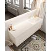 Mondiaz VICA ensemble de meuble de salle de bain - 150cm - meuble sous-vasque lin - 4 tiroirs - lavabo nuage droite - 1 trou de robinet - version XL 60cm haut SW1089554