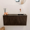 Mondiaz JOYA-DLUX 90cm toiletmeubel - kleur Walnut - Wastafel FAYE positie Rechts Zonder kraangat kleur Lava. SW1422468